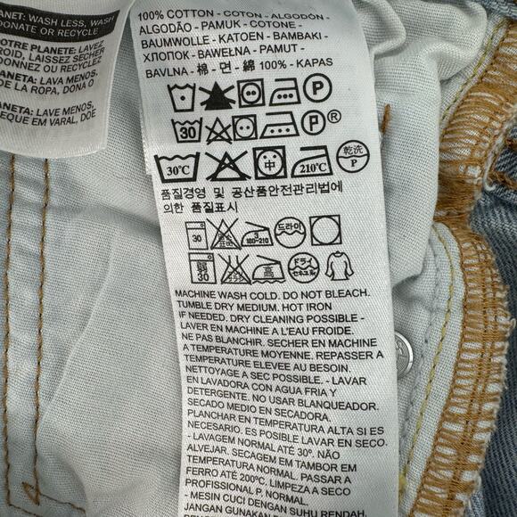 Levi's 501 Light Wash Denim Cut-Off Jean Shorts Womens Sz 27 Button Fly Mid Rise - Picture 8 of 8